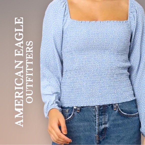 American Eagle Outfitters Tops - AEO | NWT Smocked Square Neck Long Sleeve Top